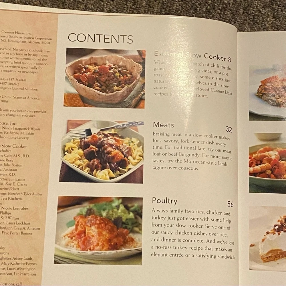Cooking Light Slow Cooker Hard Cover Cookbook